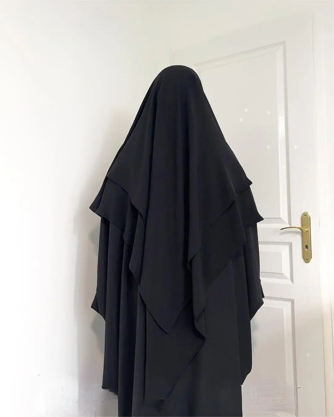 2 Layer Khimar Hijab Crepe Ramadan Eid Prayer Clothes Jilbab Muslim Long Headcarf Hijabs for Woman Islamic Saudi Turkey Niqab