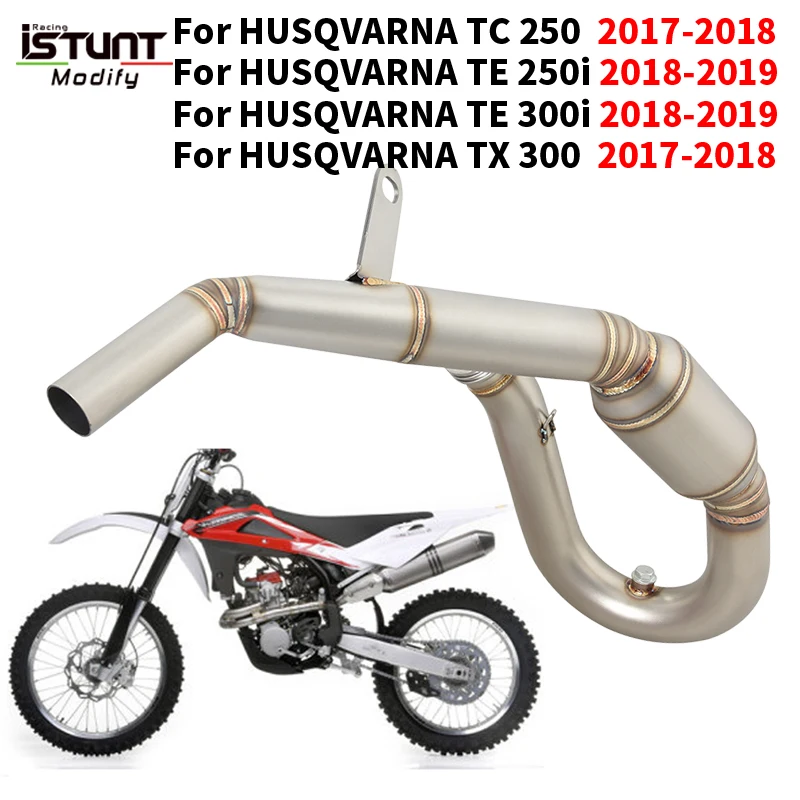 

Для HUSQVARNA TC 250 TE 250i 300i TX 300 2017 - 2019 выхлопная Передняя звеньевая труба мотоцикла с подключением к катализатору, оригинальный глушитель
