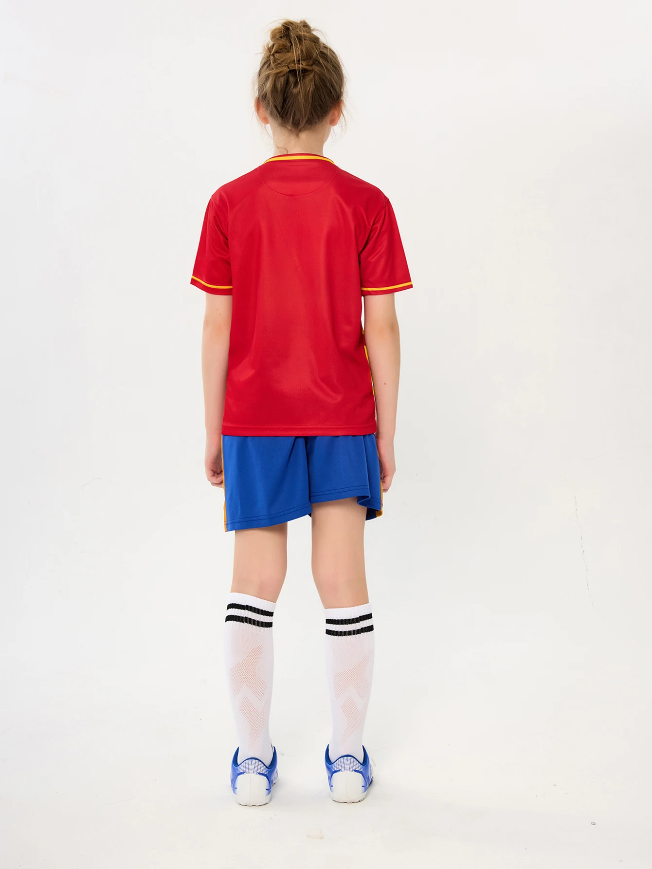 Soccer uniform Suruida New Spain Soccer Jersey Set Boys and Girls New Season Soccer Uniform Quick-drying Kidstraining jersey