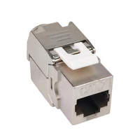 10PCS-CAT.7 Shielded RJ45 Keystone Jack Tool-less No Punch Down Up-Down Crimp 10Gbps Ethernet Network Data Module 6