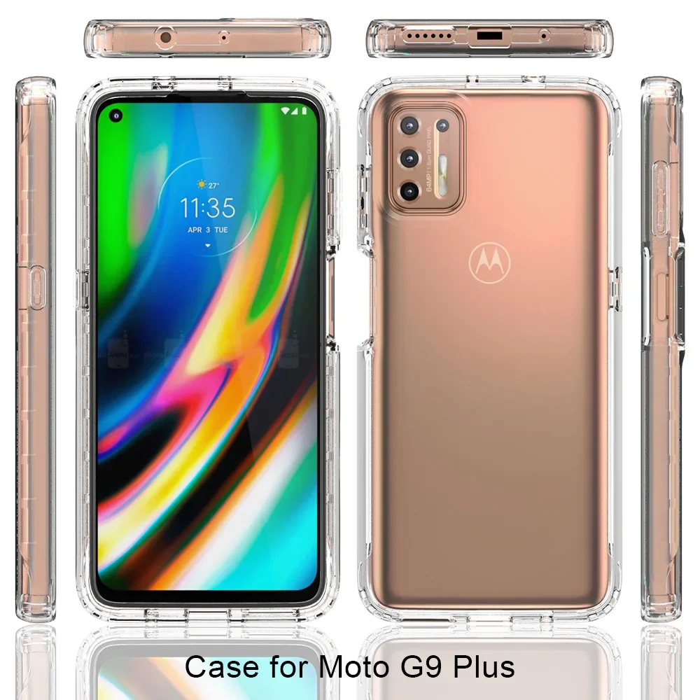 Candy Color Transparent Shockproof Hybrid Case - Dual Layer Protective Shell for Motorola Moto G Phones