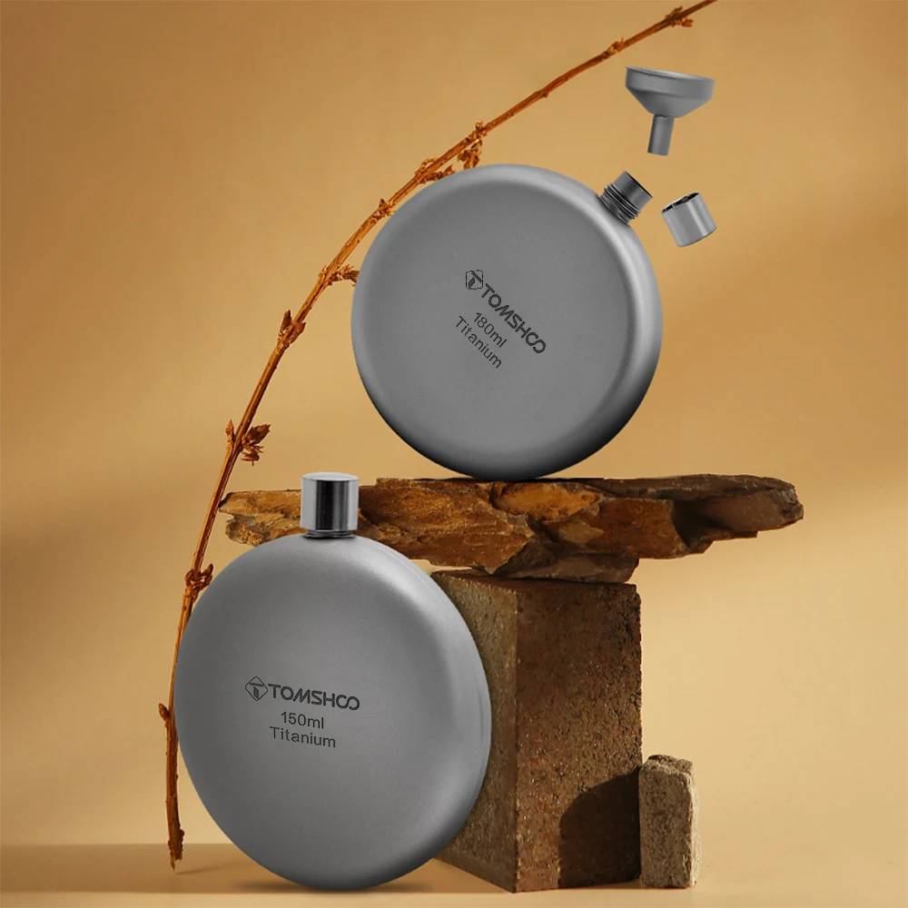 Tomshoo Titanium Flask For Camping And Hiking 180ml Alcohol Bottle_voghion.com