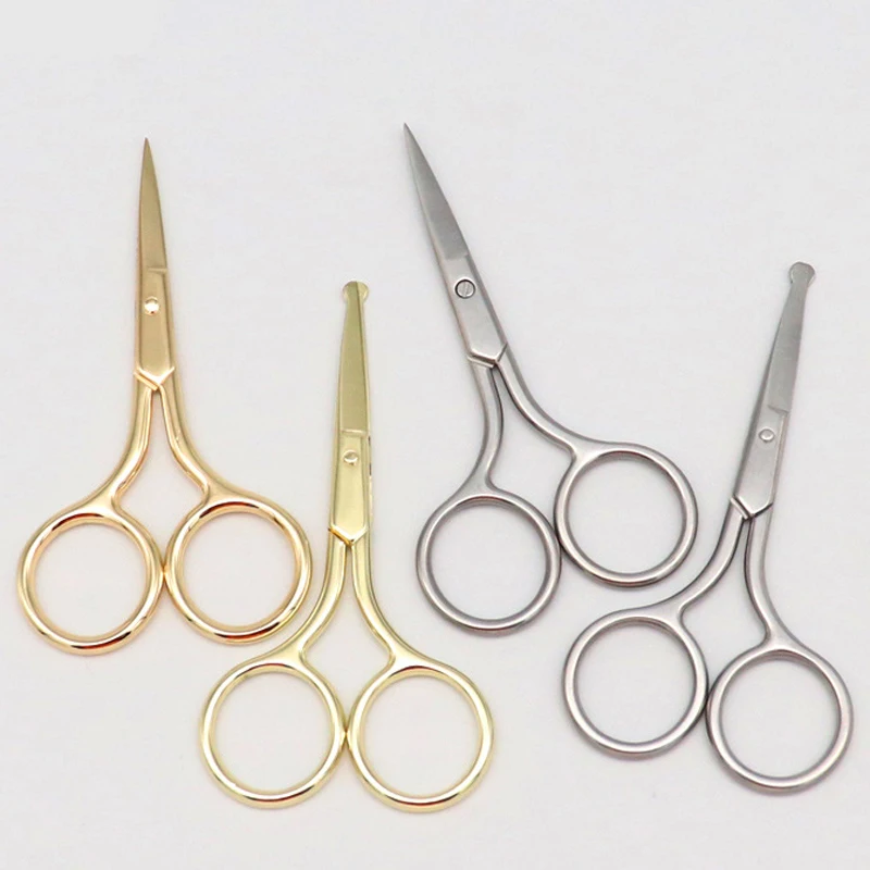 European-style Makeup Compact 9CM Stainless Steel Scissors Professional Small Nail Tools Eyebrow Nose Hair Cut Manicure