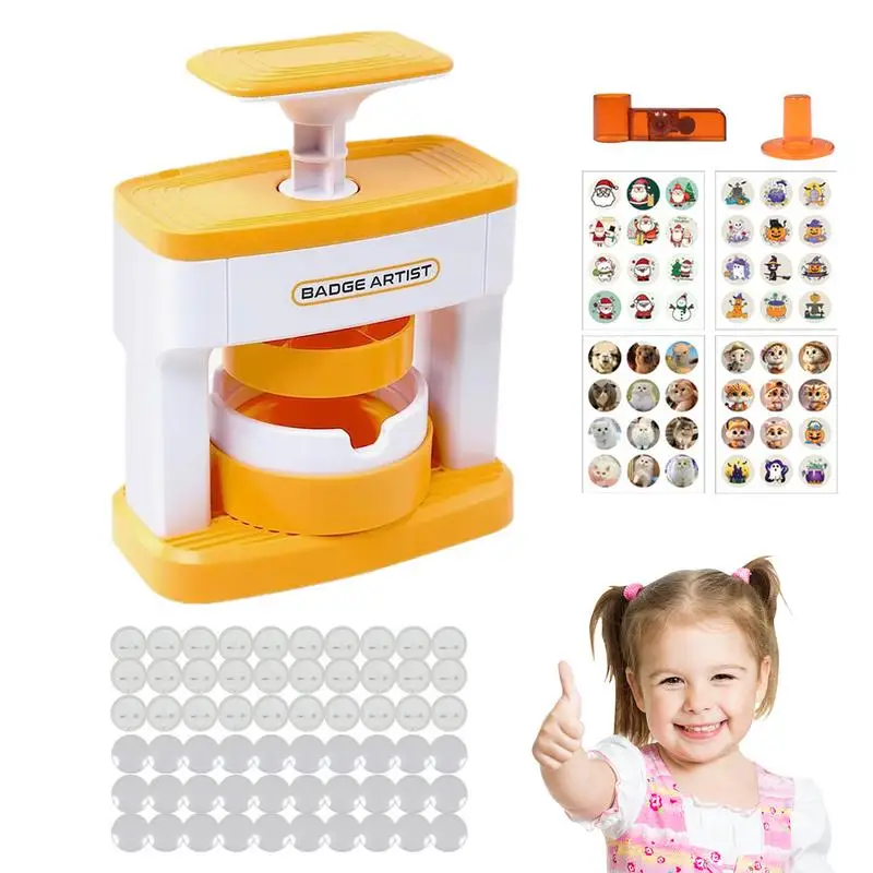 

Tinplate Badge Machine DIY Button Badge Pin Presser With 48 Badges Card Press Machine DIY Bar Making Machine Toy Educational Kit