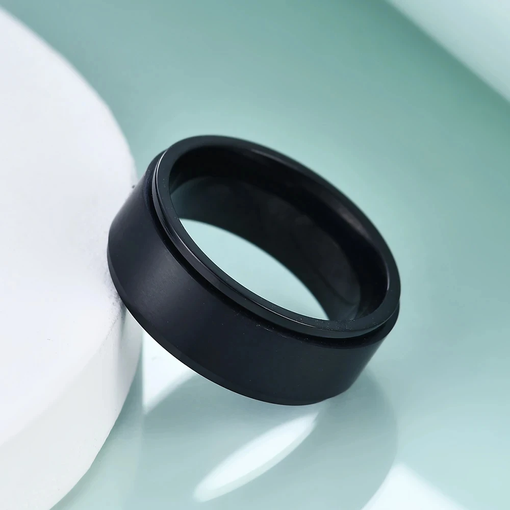 Ring jewelry 8mm Spinner Ring for Men