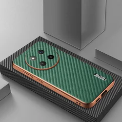 Luxury PU Plating Carbon Fiber Protective Back Cover Case for POCO X7 5G (Green)