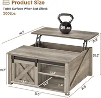 31.5" Lift Top Coffee Table with Storage, Square Coffee Table for Living Room, Coffee Table with Large Hidden Storage Compartmen 2