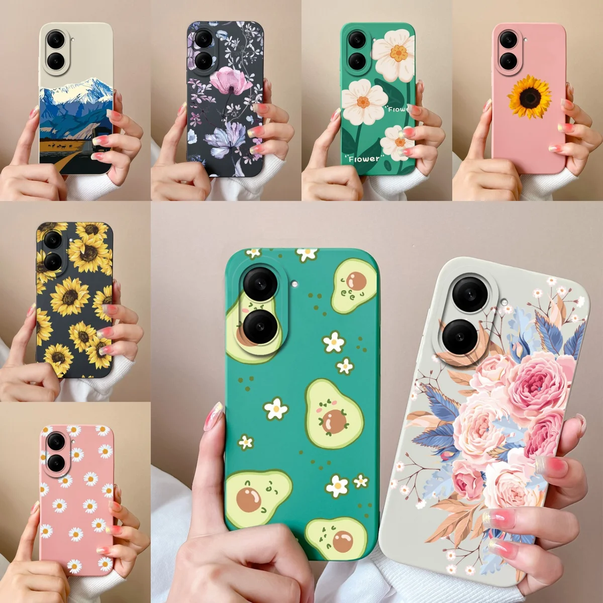 Colorful Flower Snow Mountain Anti-Fingerprint Durable Bumper Case