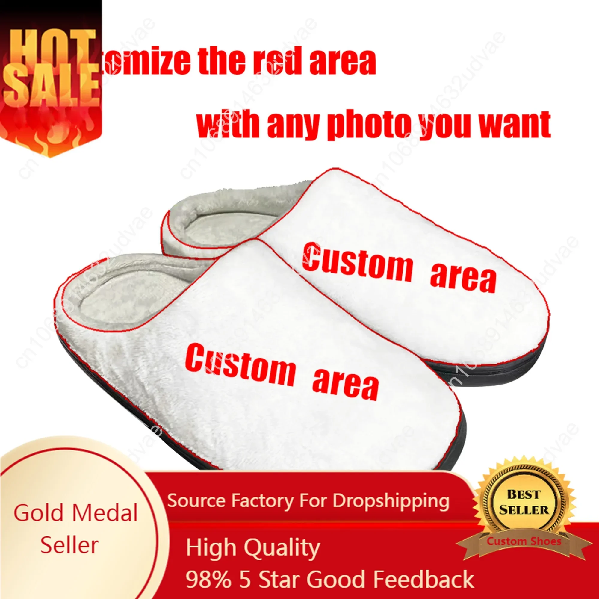 Custom Made Slippers Home Cotton Shoes High Quality Men Women Youth Boy Girl DIY Plush Bedroom Casual Warm Shoe Custom Slipper