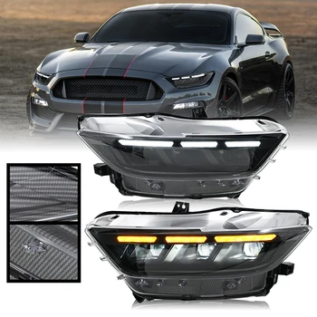 DRL Projector Lens LED Headlight Assembly For Ford Mustang 2015 2016 2017 Headlamp