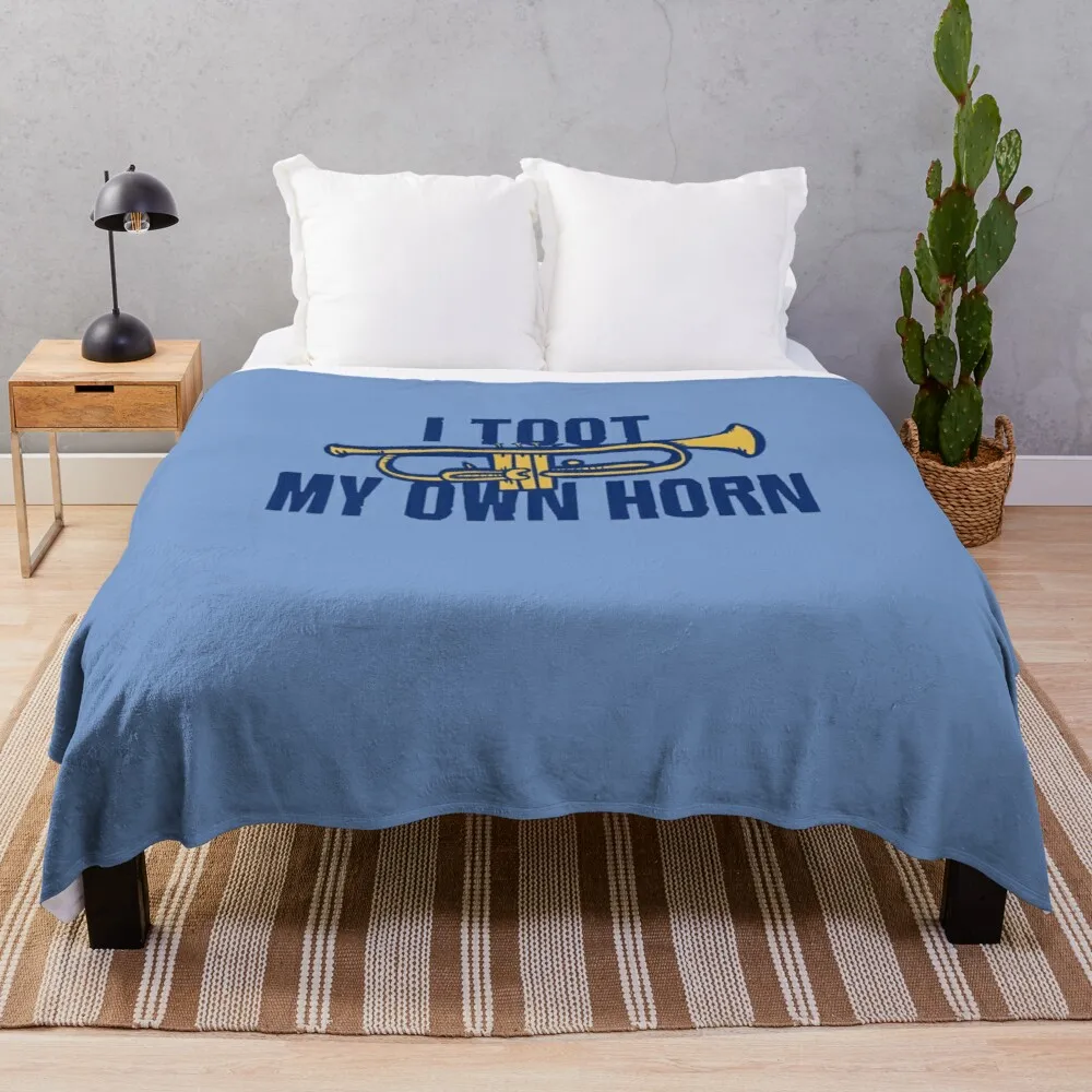 

I toot my own horn Throw Blanket Retro Blankets