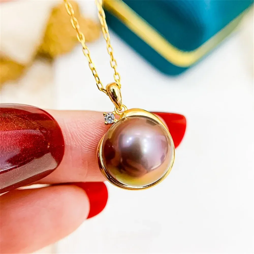 

DIY Pearl Accessories S925 Sterling Silver Pendant Concealer Jade Necklace Pendant Fit 11-12mm Round Beads D375