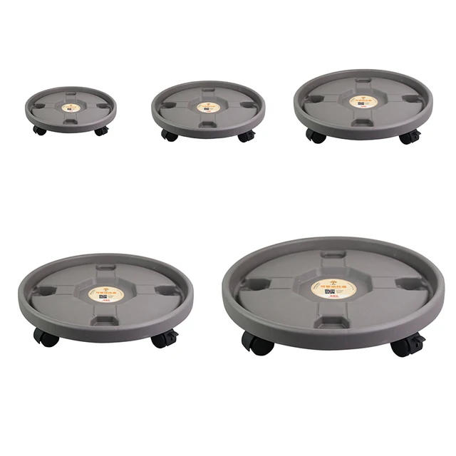 Universal Flower Pot Wheels Round Plastic Tray Heavy Duty Flower Pot Rack Plant Movable Rolling Potted Plant Stand With Rollers