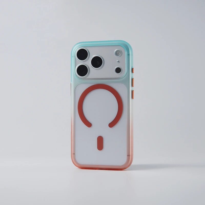 Magnetic Gradient Clear Hard Case with Wireless Charging