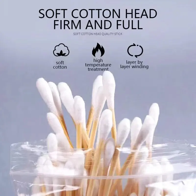 Cotton Swabs 100pcs Per Pack 5 Packs Double-ended Cotton Swabs Baby Cotton Swabs Ear Cleaning Sticks Healthy Cleaning Tools