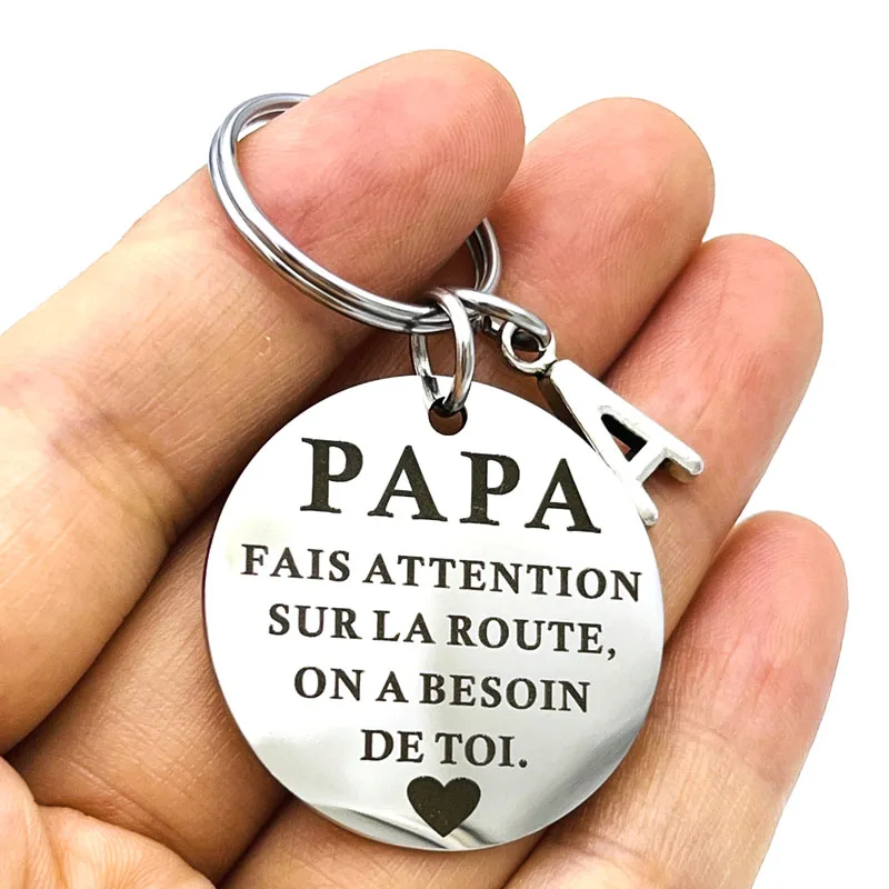 Porte-clés Cadeaux pour papa avec lettre initiale du nom 2