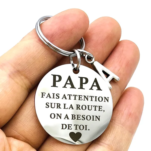 Porte-clés Cadeaux pour papa avec lettre initiale du nom 2