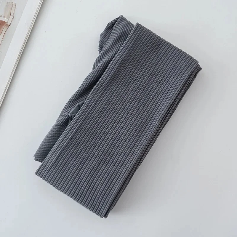 Grey Screw Thread Slimming Tights with Vertical Stripes - No Pressure Milk Coffee Color, Spring/Autumn Elastic Bottoming Pants