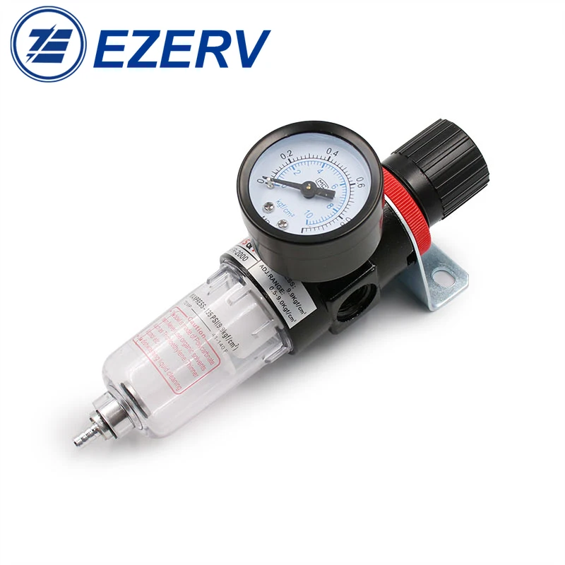 

1pc AFR-2000 Pneumatic Filter Air Treatment Unit Pressure Regulator Compressor Reducing Valve Oil Water Separation AFR2000 Gauge