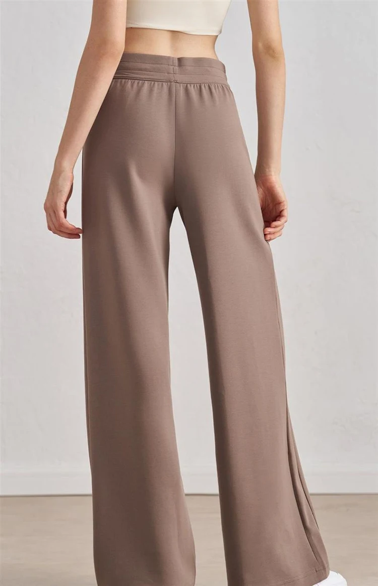 Yoga-Hose für Damen mit Kordelzug, vielseitig, hohe Taille, gerades Bein, locker, lässig, weites Bein, schlankmachend, Fitness – Detail 6