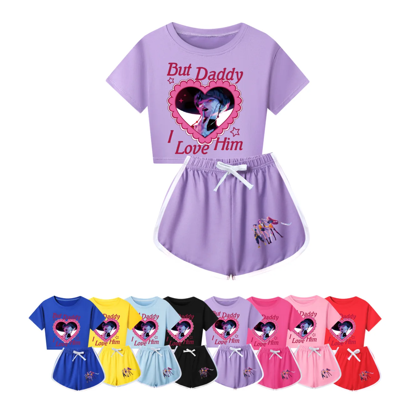 Ensemble 2 Pièces Pyjama Pour Garçons Et Filles K-K Pop Demon H Hunters H Huntrix T Shirt Et Pantalon Vetements De Nuit Avec Pour Enfants Pyjamas Pour Filles Ensemble Halloween Carnaval Fete