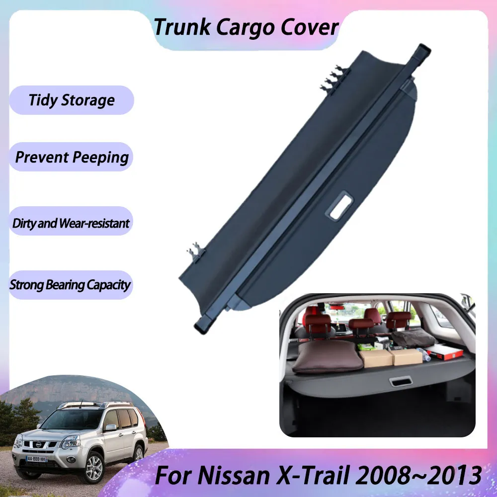 

For Nissan X-Trail X Trail XTrail T31 2008-2013 2012 Car Rear Trunk Curtain Covers Organizer Box Luggage Storage Trunk Shelf