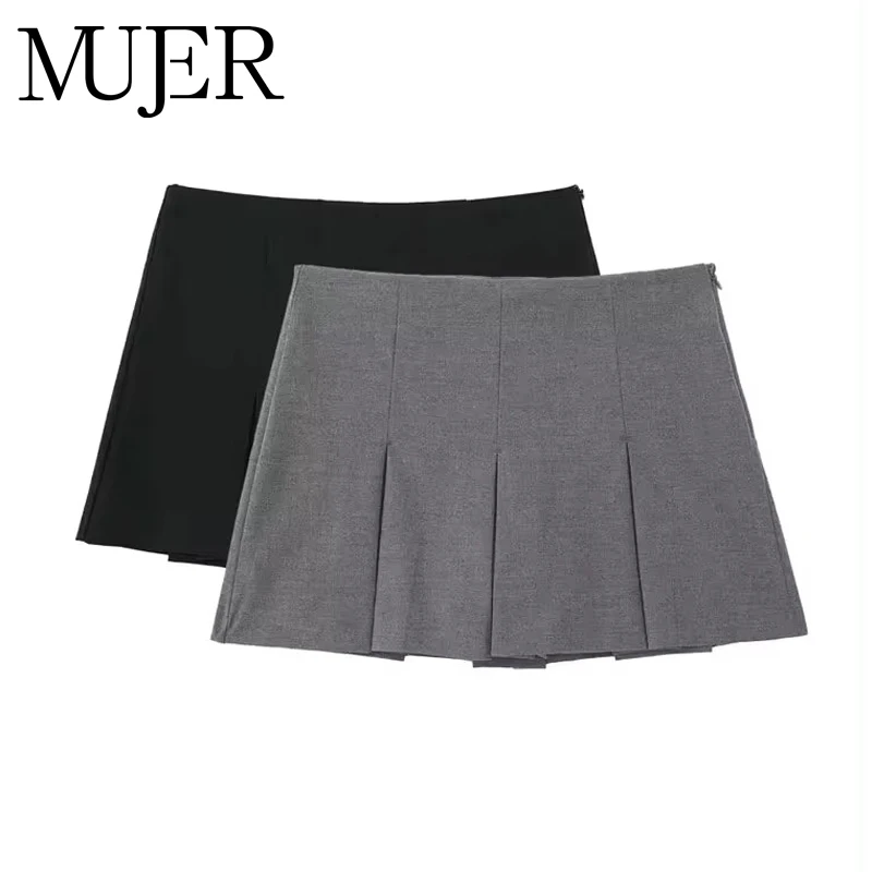 MUJER 2025 Faltenrock-Shorts für Damen, hohe Taille, Mini-Shorts für Damen, Sommer, Basic-Skort für Damen, Urlaub, lässige Damen-Shorts