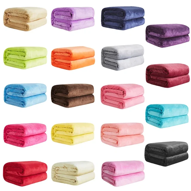 Couverture Plaid en Fausse Fourrure pour Lit, Couvre-Lit Doux et Chaud, Couvre-Lit Fin, Couvre-Canapé, Smile Glutnel, Monochromatique, Bleu, Rose, 230101 Places 1