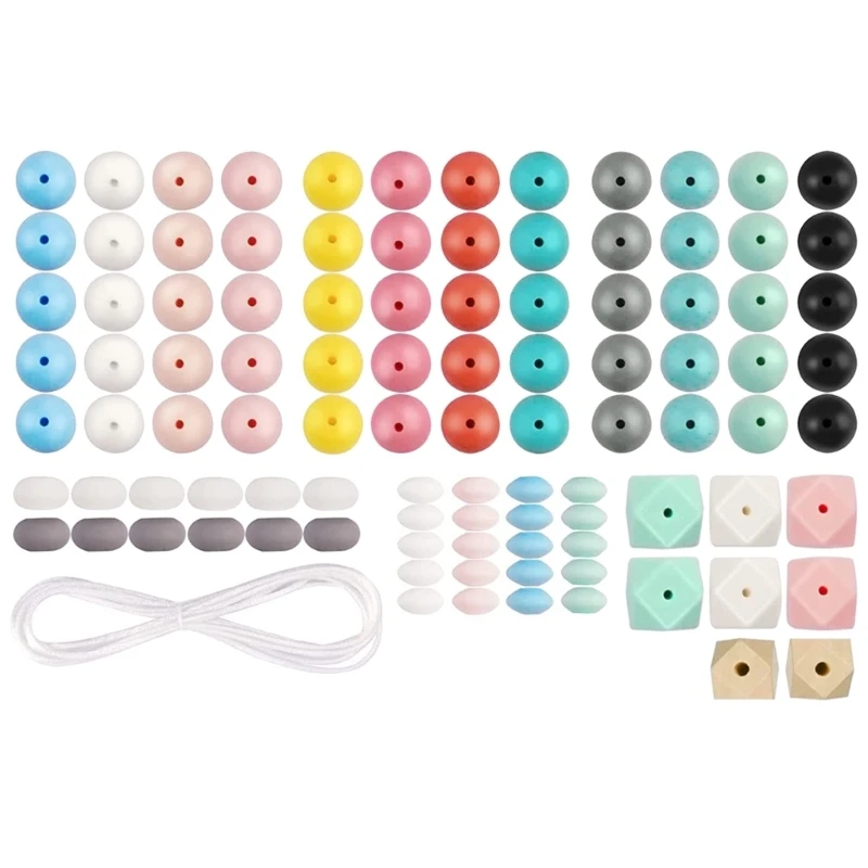 

LX9D 100Pcs 12/14/15/16/17MM Baby Silicone Round Beads DIY Pacifier Chain Bracelet