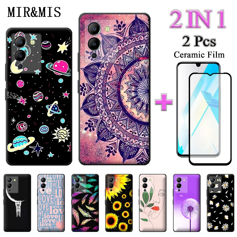 Funda 2 En 1 Para Infinix Note 12 G96, Funda Suave Pintada De Estilo De Moda Para Infinix Note 12 G96 X670 Con Protector De Pantalla De Cerámica