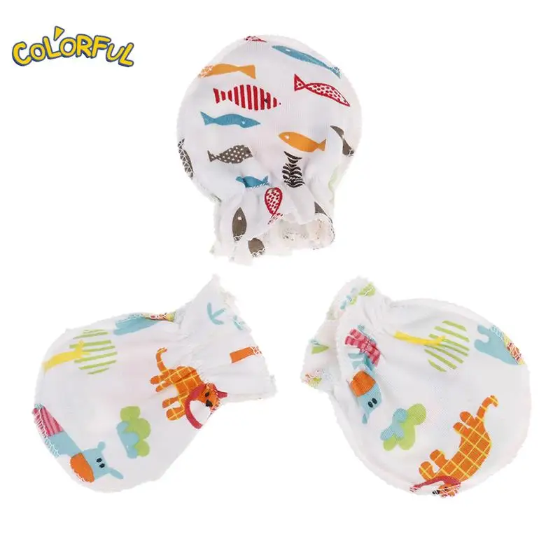 3Pairs Fashion Baby Anti Scratching Gloves Cotton Scratch Mittens Cotton Baby Glove Newborn Protection Face
