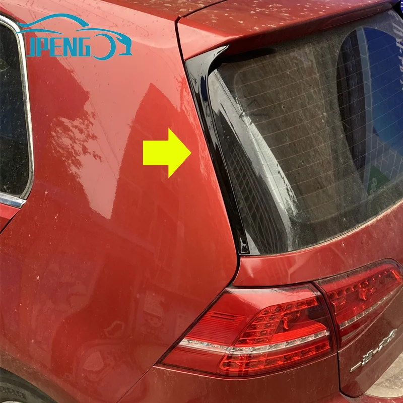 Rear Window Spoiler Fit For VW GOLF 7 MK7 GT 2014 2015 Black Rear Window Side Spoiler Wing Trim 2Pcs