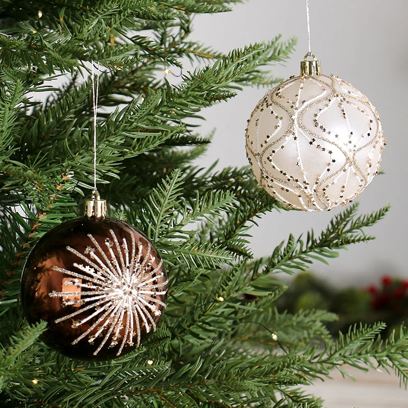 6PCS 8cm Christmas Balls Hanging Christmas Tree Pendant Ornaments for Party Decor New Year Navidad Gifts 2026 Accessories