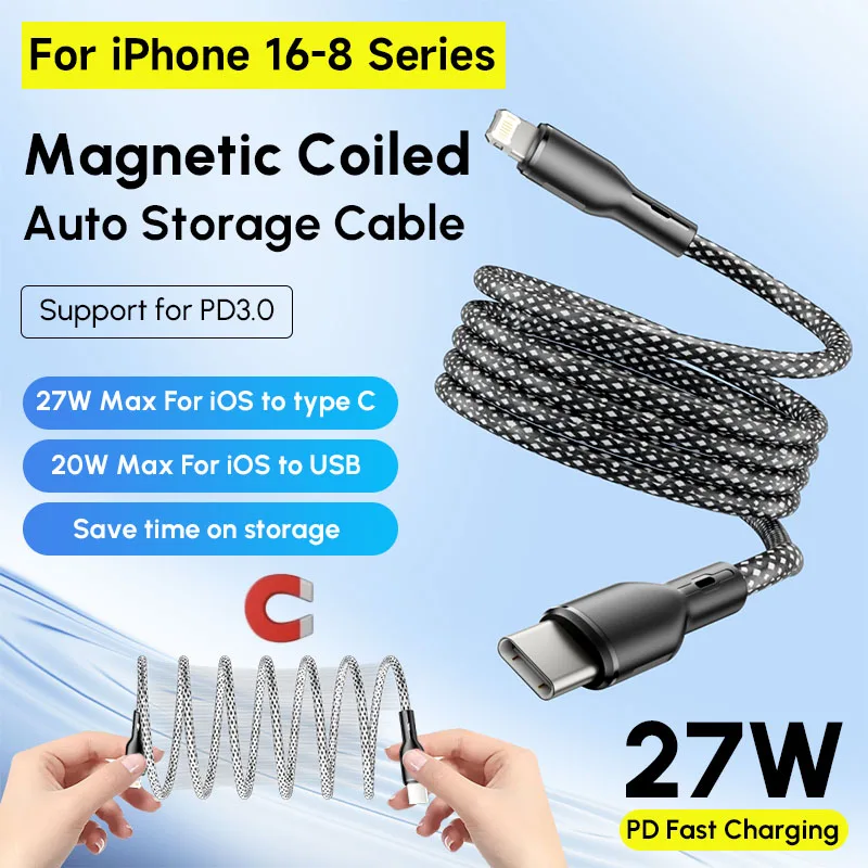 Storage Type C Iphone 27w 100W Magnetic Type C USB To For IOS