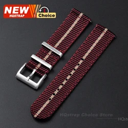 Enhanced Woven Nylon Quick Release Wristband - Durable Military - Style Strap - 22mm (Red)