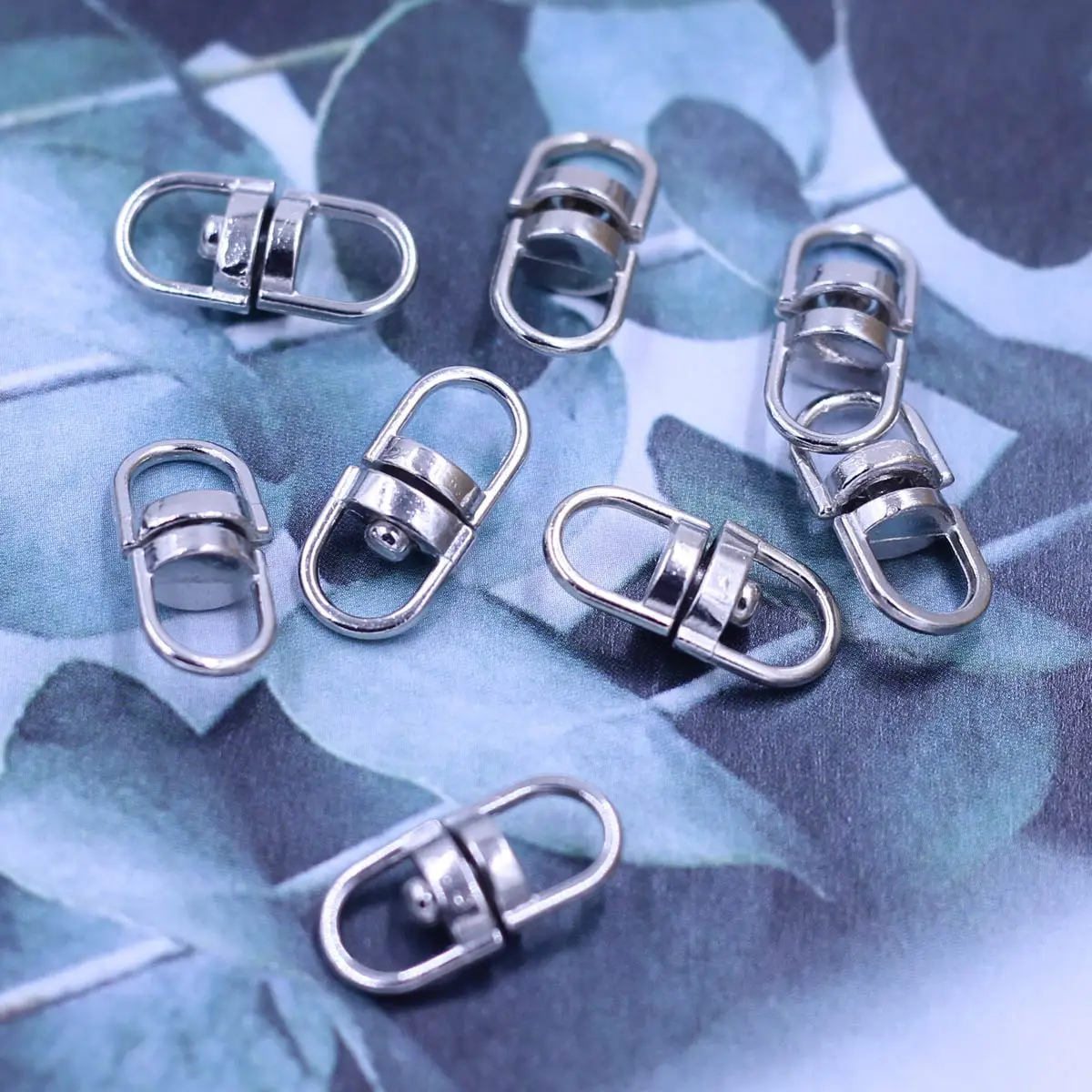 Connectors Swivel Key Ring Holder Whirl Trigger Clip Clasps Keychain Buckles Silver Tone Jewelry DIY Accessories 19x8mm