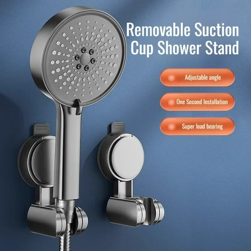Shower Head Holder Bathroom Accessories Universal ABS Plastic Wall Shower Stand Adjustable Suction Cups Brackets Shower Head