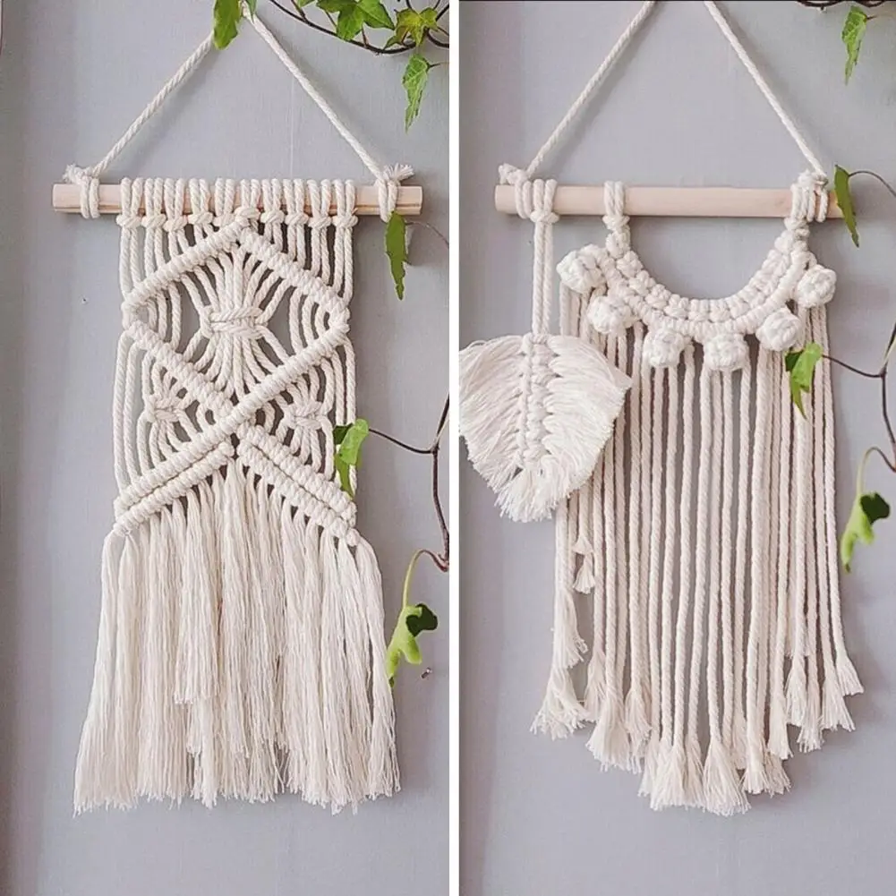 Macrame Wall Hanging Boho Tapestry Woven Bohemian Wall Decor Handmade Weaving Landscaping Wall Tapestry decoración hogar 2