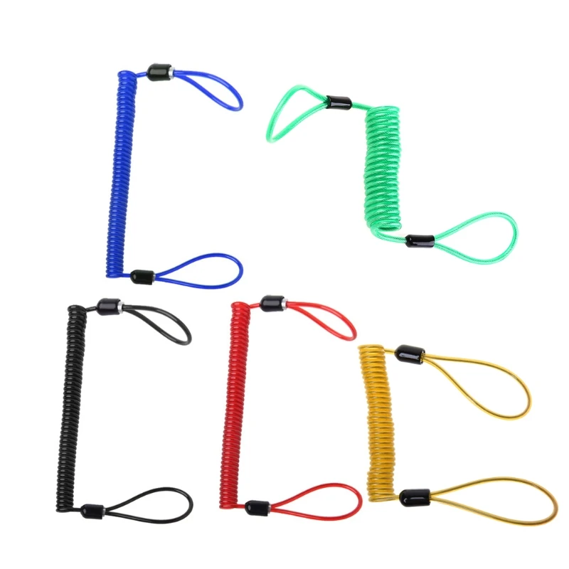 

Scooter Disc Lock Cable Secure Reminder Helmet Warning Spring Rope Wire