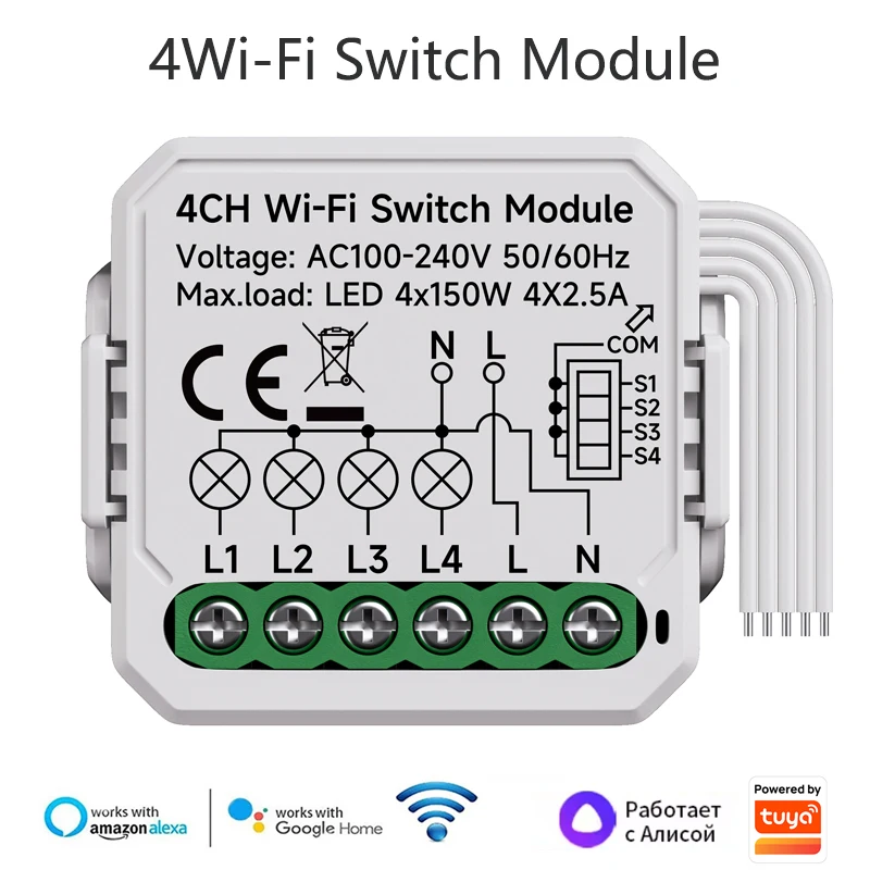 وحدة التبديل الذكية Tuya Wifi تدعم التحكم في اتجاه...