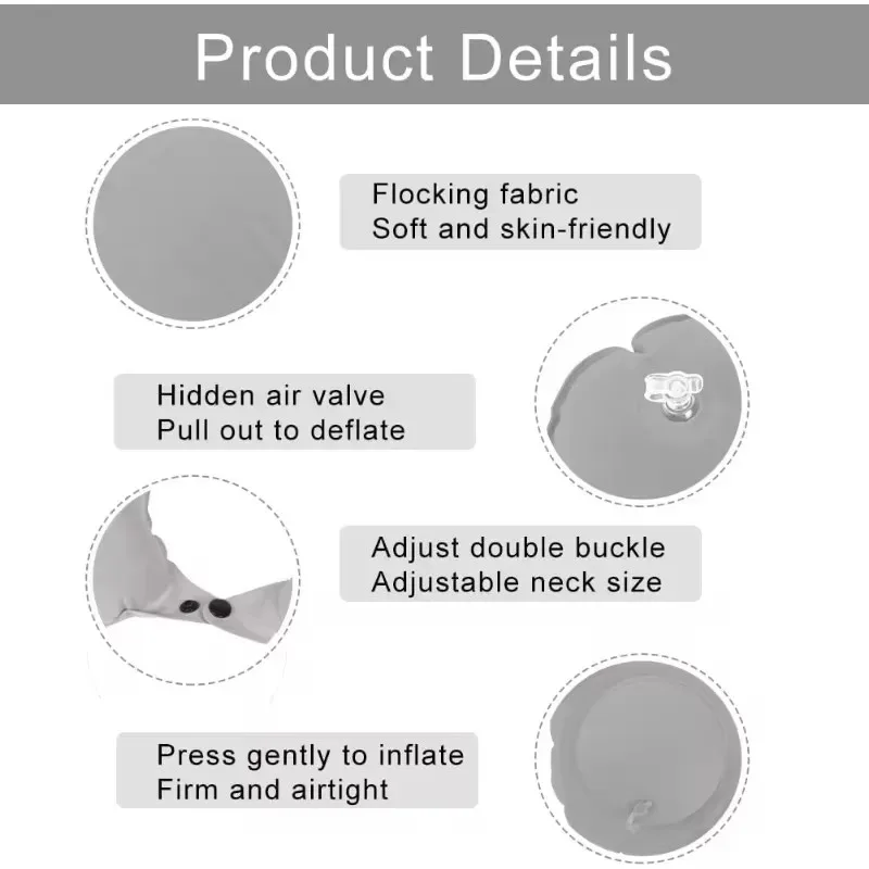 1pc Travel Airplanes Inflatable Super Light Portable U-Shape Automatic Inflatable Cervical Vertebr Neck Pillow