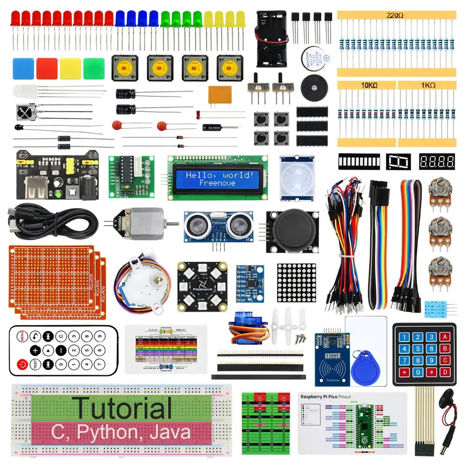 Freenove Ultimate Starter Kit For Raspberry Pi Pico 1 2 W, 767-Page Tutorial, 220 Items, 119 Projects, Python C Java Code image 11