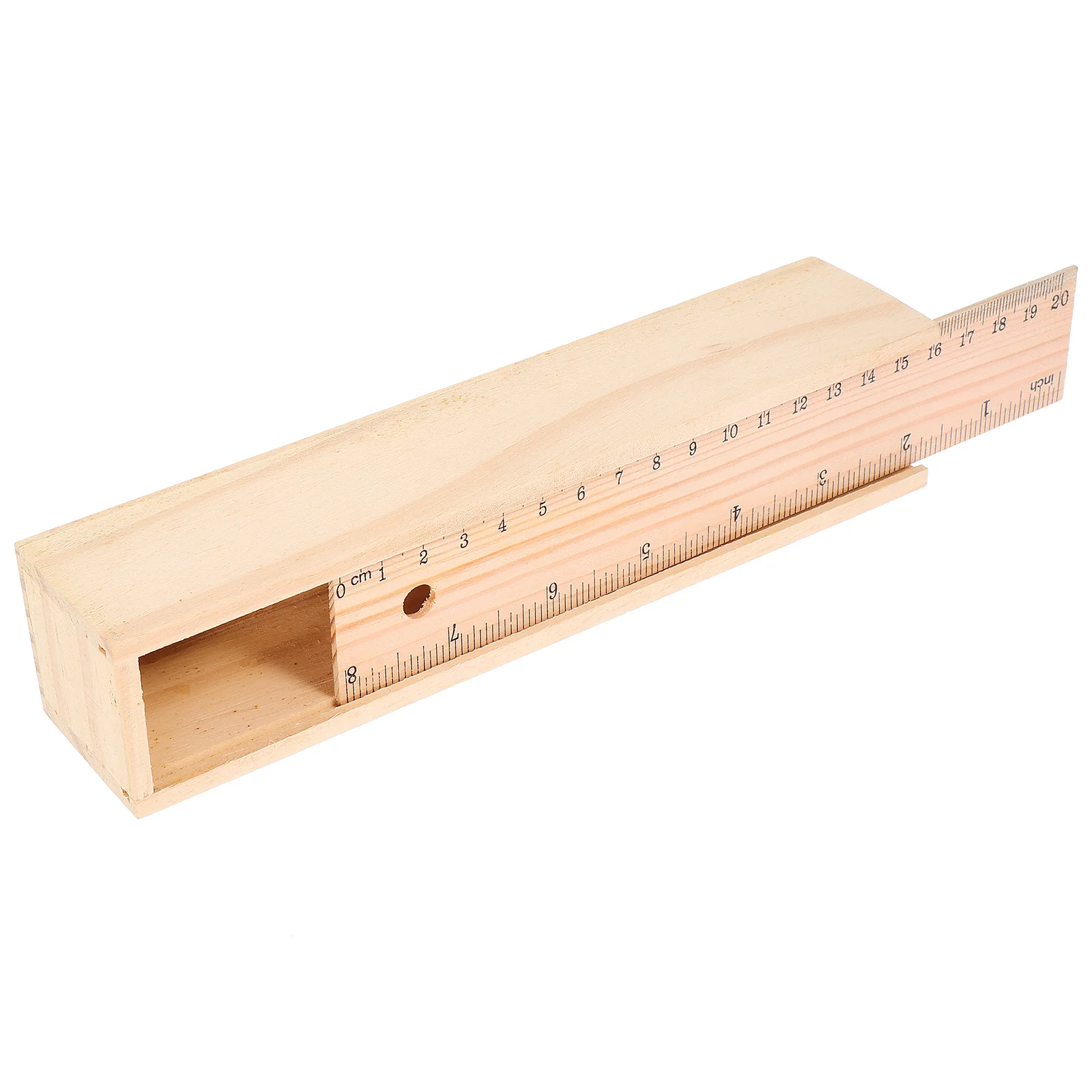 

Wooden Pencil Case Storage Box Organizers Flat Office Decore Ruler Lid Boxes for Bulk School
