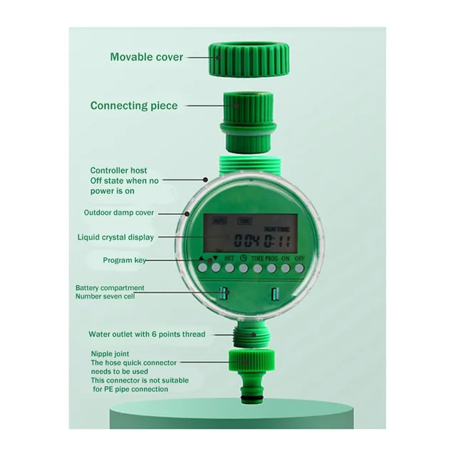 Irrigation Timer -Automatic Electronic LCD Display Home Water Timer Garden Plant Watering Irrigation Controller System-AT36 1