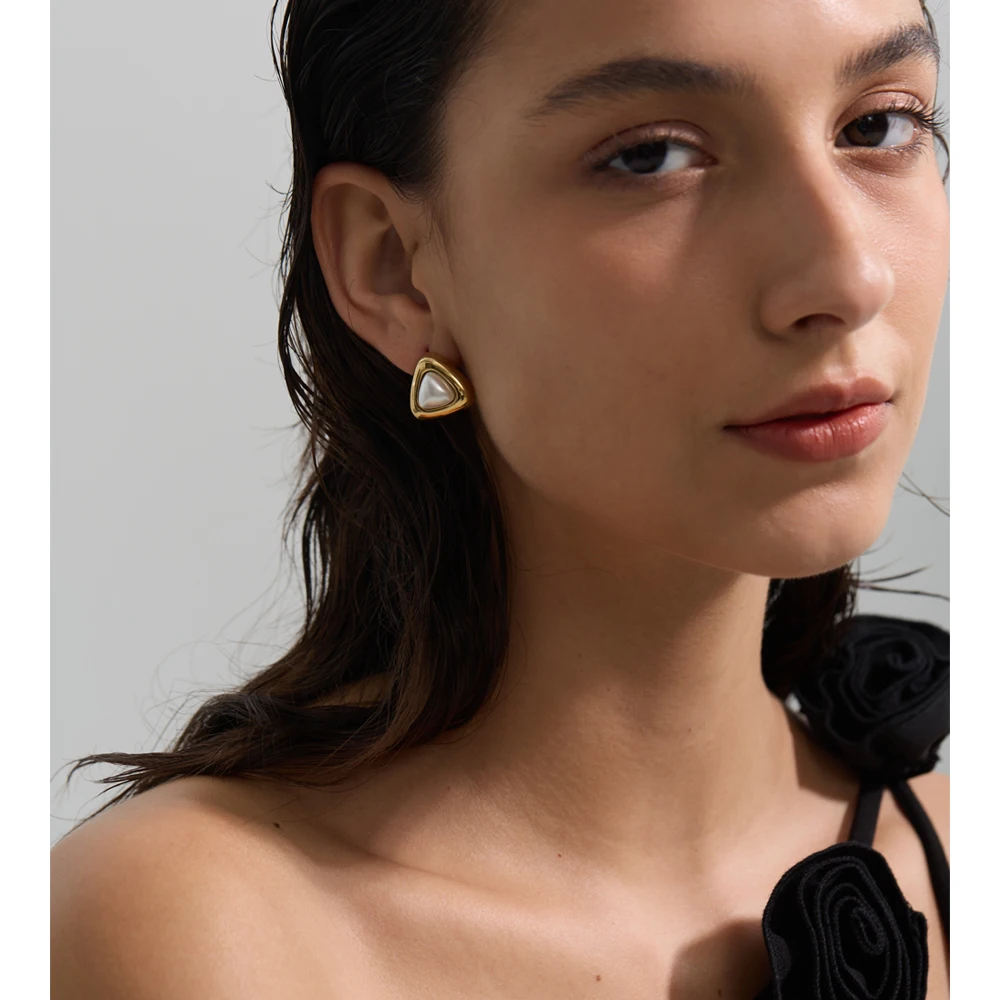 Yhpup Stainless Steel Stud Earrings Women