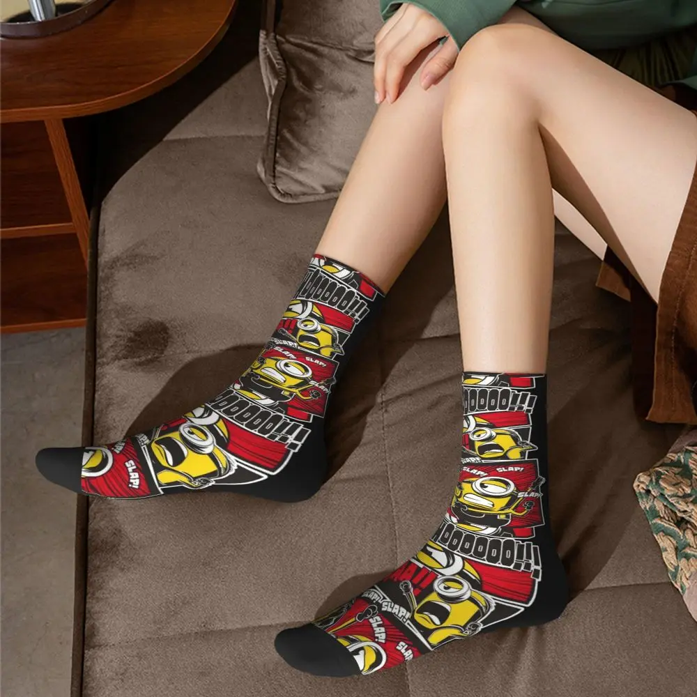 Custom Cool Print M- Minions Cartoon Socks for Women Men Stretchy Summer Autumn Winter M- Minions Bananas Crew Socks 40 Se6ebd871f3d844c387b53b3bab29240bE