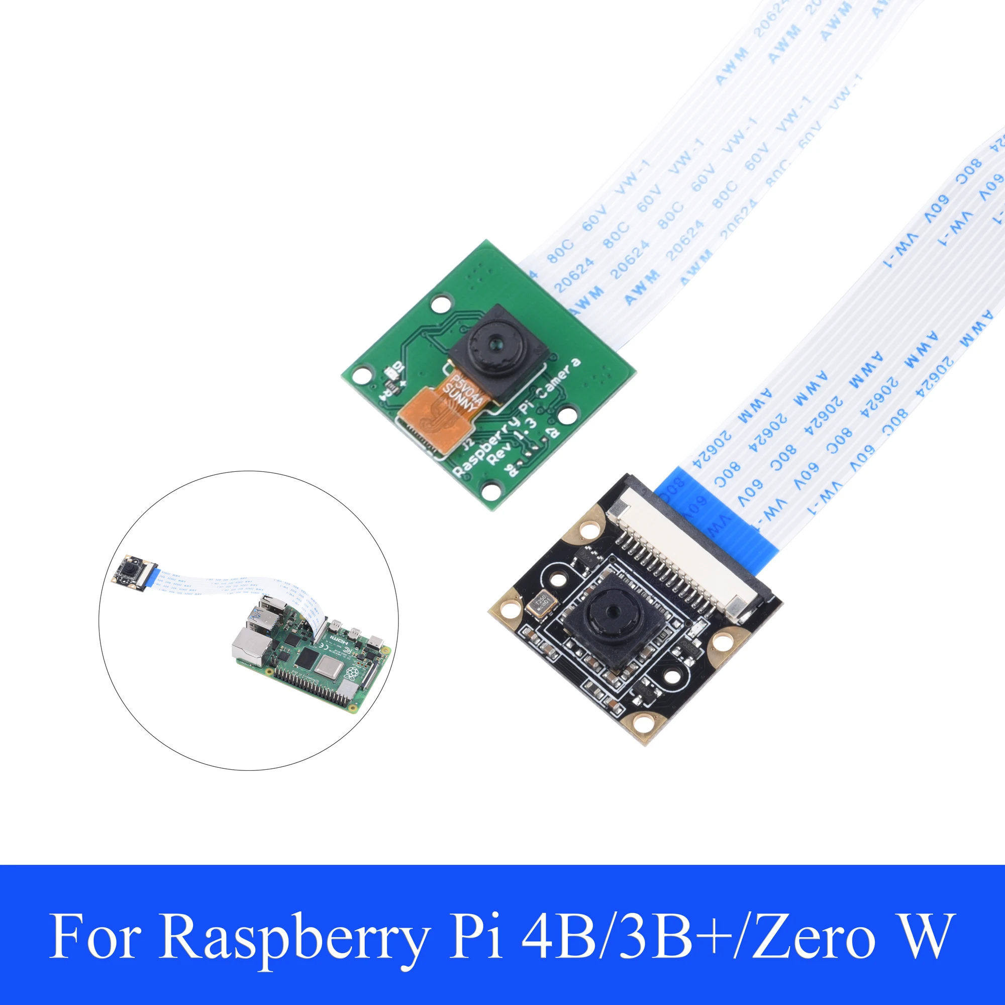 

Raspberry Pi 4B Night Vision Camera Module 65° 5MP Webcam With Infrared IR Sensor LED Light For Raspberry Pi 4B/3B+/3B/Zero W
