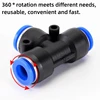 1~15PCS 4/6/8/10/12/14/16mm Pneumatic Fittings T-type Tee Connectors PE/PEG Tube Air Quick Fittings Water Push Into Hose Couping 4