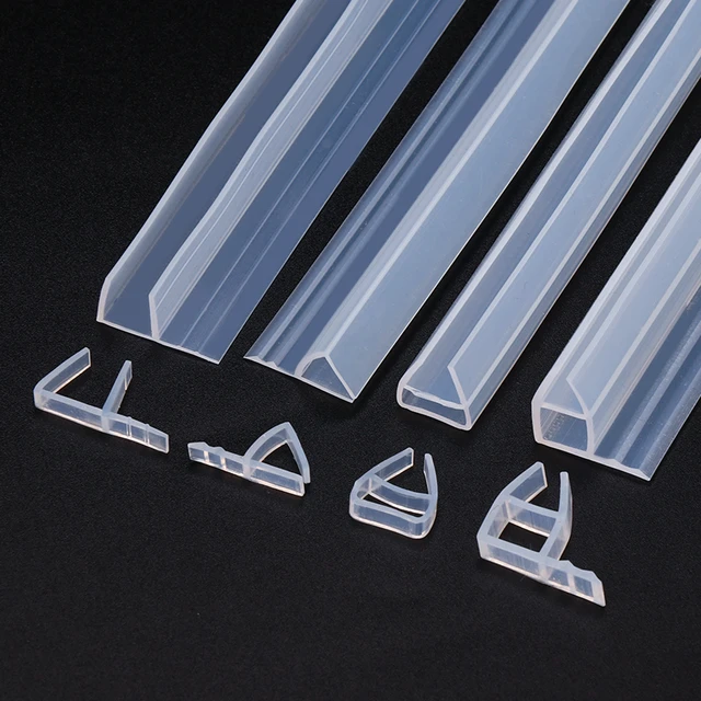 Tira de sellado de goma para mampara de ducha, accesorio de vidrio para  puerta de PVC, 6/8/10/12mm, Deflector de agua, Acc, 2 unidades - AliExpress