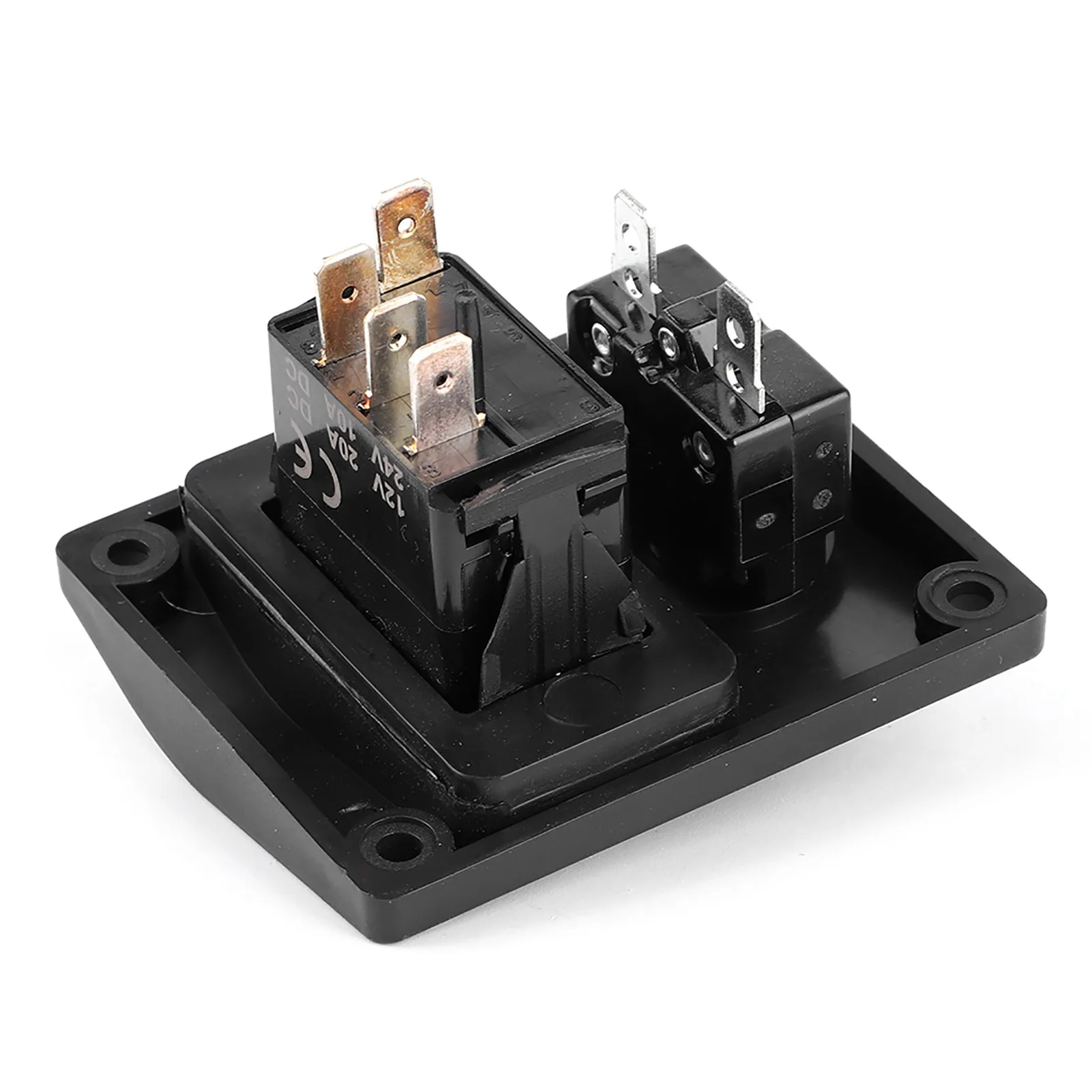 3 Way Bilge Pump Rocker Switch Panel Auto Off Manual 12V 24V Black ABS Plate LED Indicator Built In 15A Circuit Breaker bilge pump
